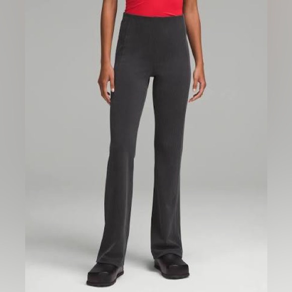 NWT lululemon Gray Ribbed Softstreme Flared Pant